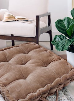 هوم تاون Solid Patten Floor Cushion Cotton Pink 50x50cm  - Image 5