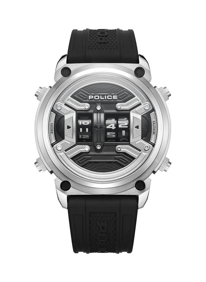 POLICE - Men's Rotor Silicone Strap Wrist Watch PEWJP2228503 - 50mm - Black - Image 1