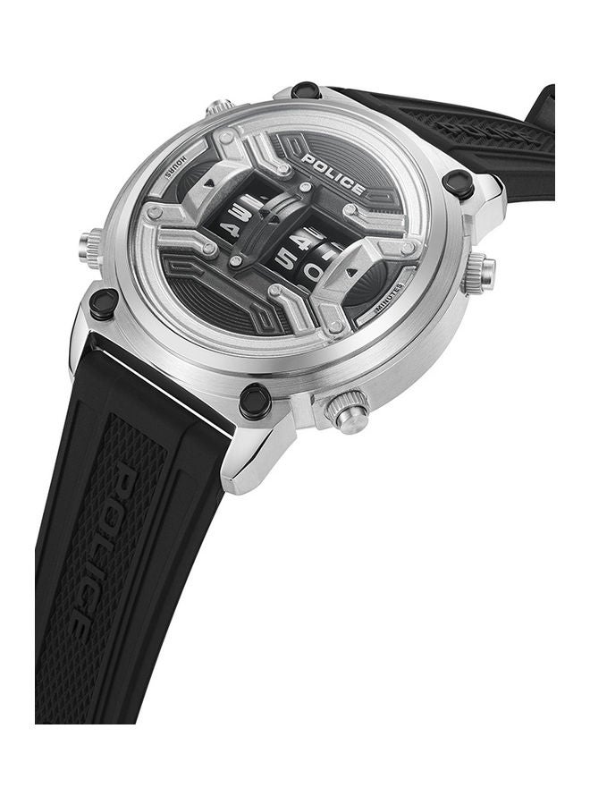POLICE - Men's Rotor Silicone Strap Wrist Watch PEWJP2228503 - 50mm - Black - Image 1