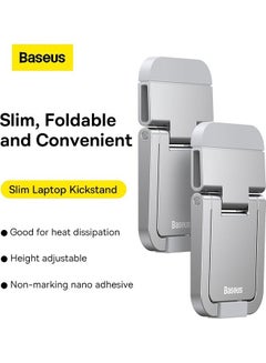 Baseus 2-Piece Slim Laptop Kickstand Desktop Notebook Heat  Dissipation Stand Holder Silver  - Image 2