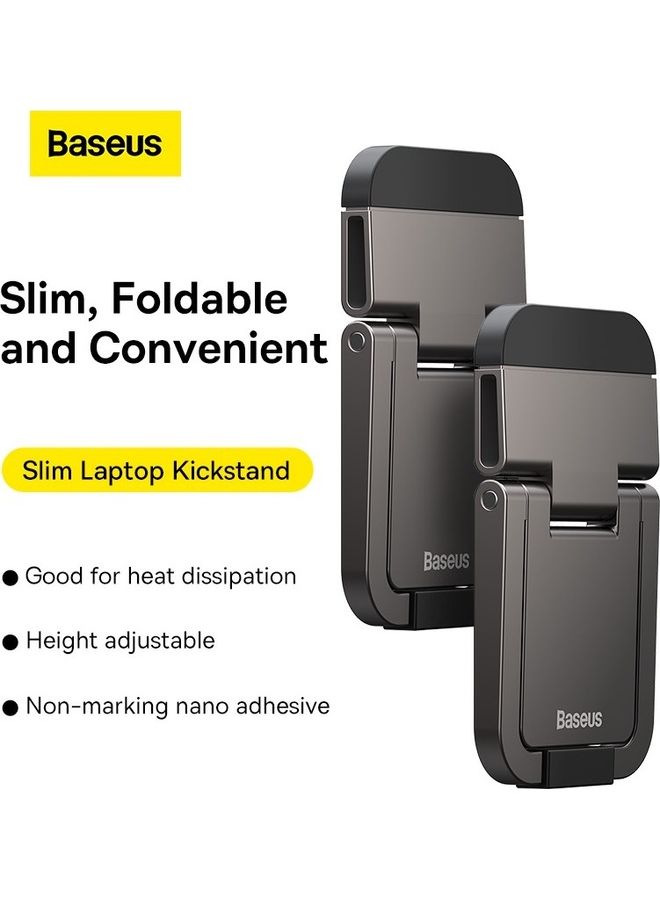 Baseus - 2-Piece Slim Laptop Kickstand Desktop Notebook Heat Dissipation Stand Grey - Image 1