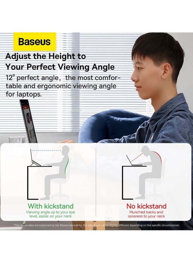 Baseus - 2-Piece Slim Laptop Kickstand Desktop Notebook Heat Dissipation Stand Grey - Image 1