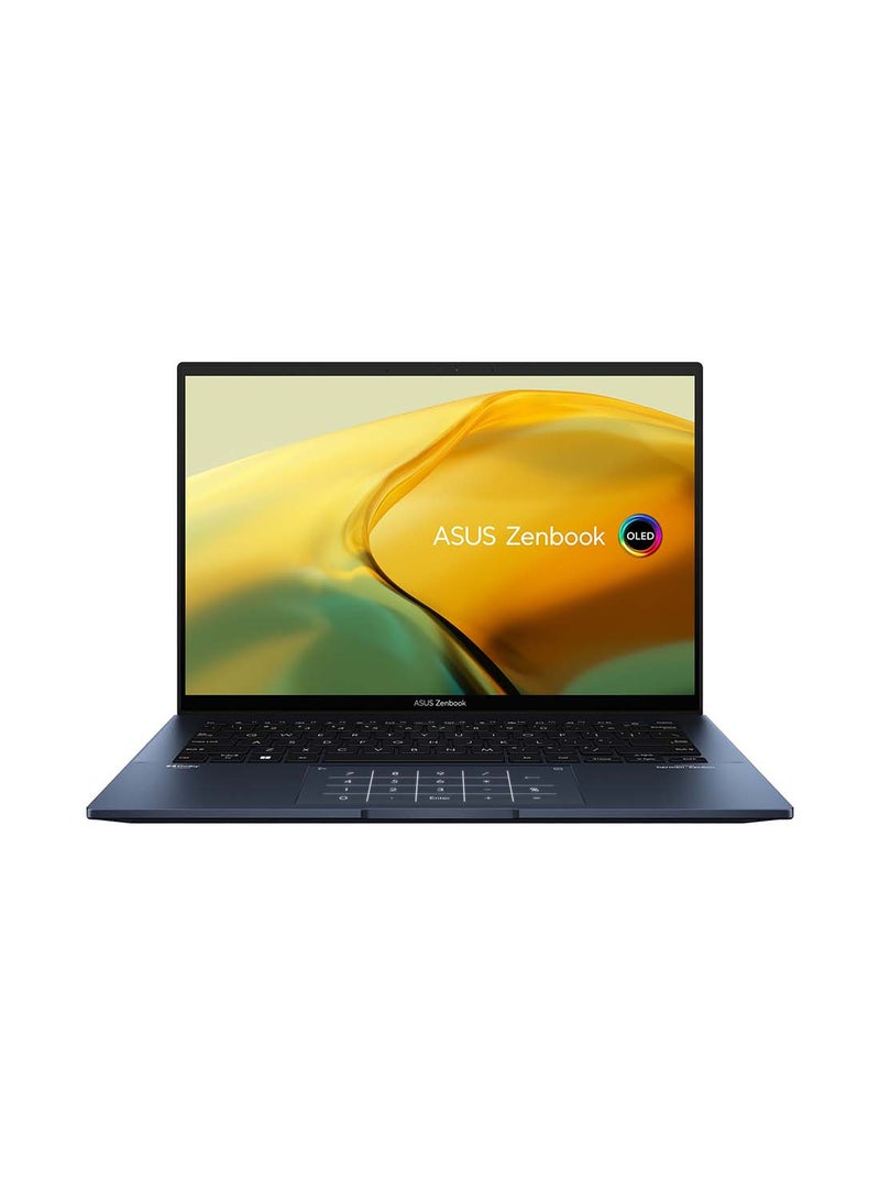 ASUS - Zenbook 14 OLED Slim Laptop With 14-Inch 2.8K OLED Display,Intel Core i5-1240P Processor/8GB RAM/256GB SSD/Intel Iris Xe Graphics/Windows 11 Home English/Arabic Ponder Blue - Image 1