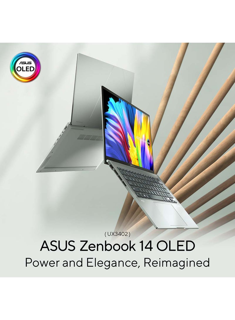ASUS - Zenbook 14 OLED Slim Laptop With 14-Inch 2.8K OLED Display,Intel Core i5-1240P Processor/8GB RAM/256GB SSD/Intel Iris Xe Graphics/Windows 11 Home English/Arabic Ponder Blue - Image 1