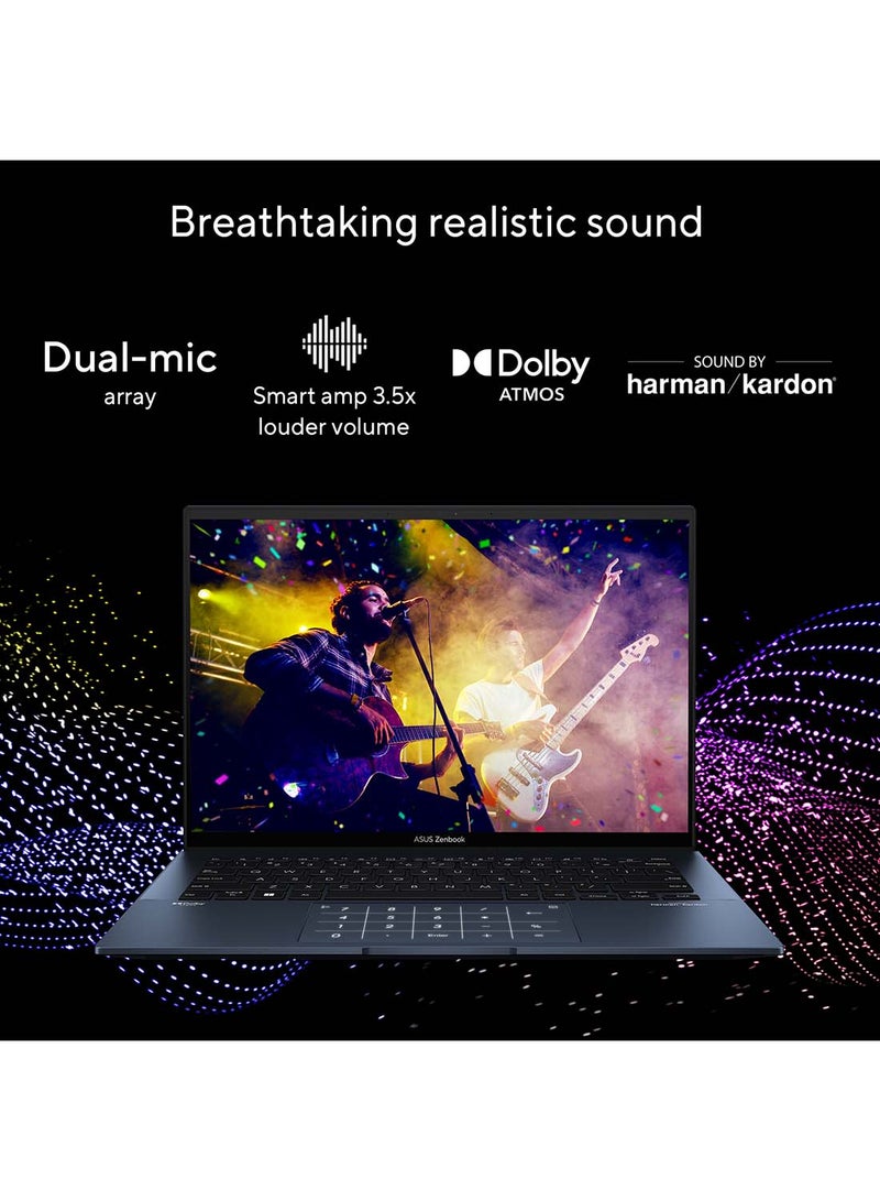 ASUS - Zenbook 14 OLED Slim Laptop With 14-Inch 2.8K OLED Display,Intel Core i5-1240P Processor/8GB RAM/256GB SSD/Intel Iris Xe Graphics/Windows 11 Home English/Arabic Ponder Blue - Image 1
