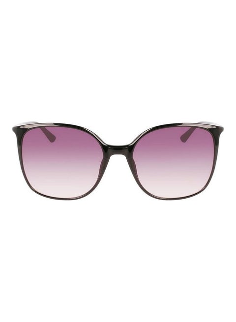 Women's Full Rim Injected Modified Rectangle Sunglasses CK22521S 5818 (001) Black