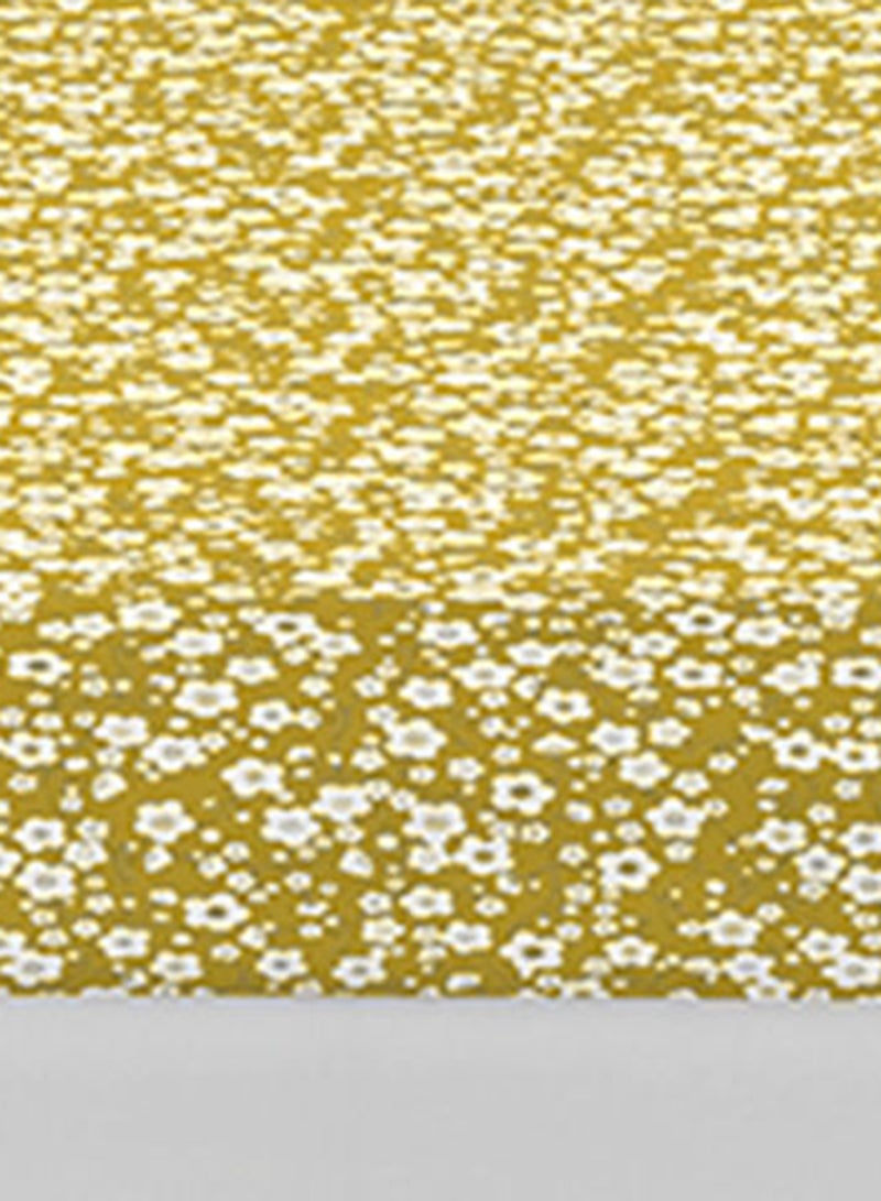 Amal - Fitted Bedsheet Set Single Size High Quality 100% Cotton Percale 144 TC Light Weight Everyday Use 1 Bed Sheet And 2 Pillow Cases Printed Chintz Gold Cotton Chintz Gold - Image 1