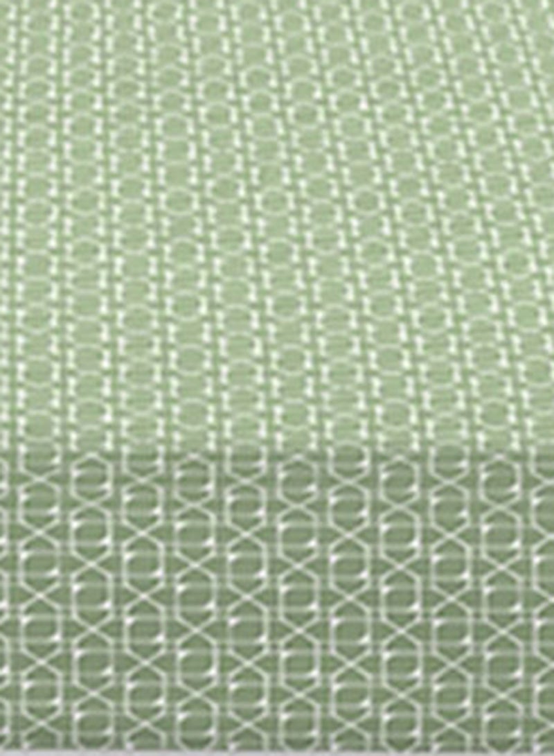 Amal - Fitted Bedsheet Set Single Size High Quality 100% Cotton Percale 144 TC Light Weight Everyday Use 1 Bed Sheet And 2 Pillow Cases Printed Geometric Light Green Cotton Geometric Light Green - Image 1