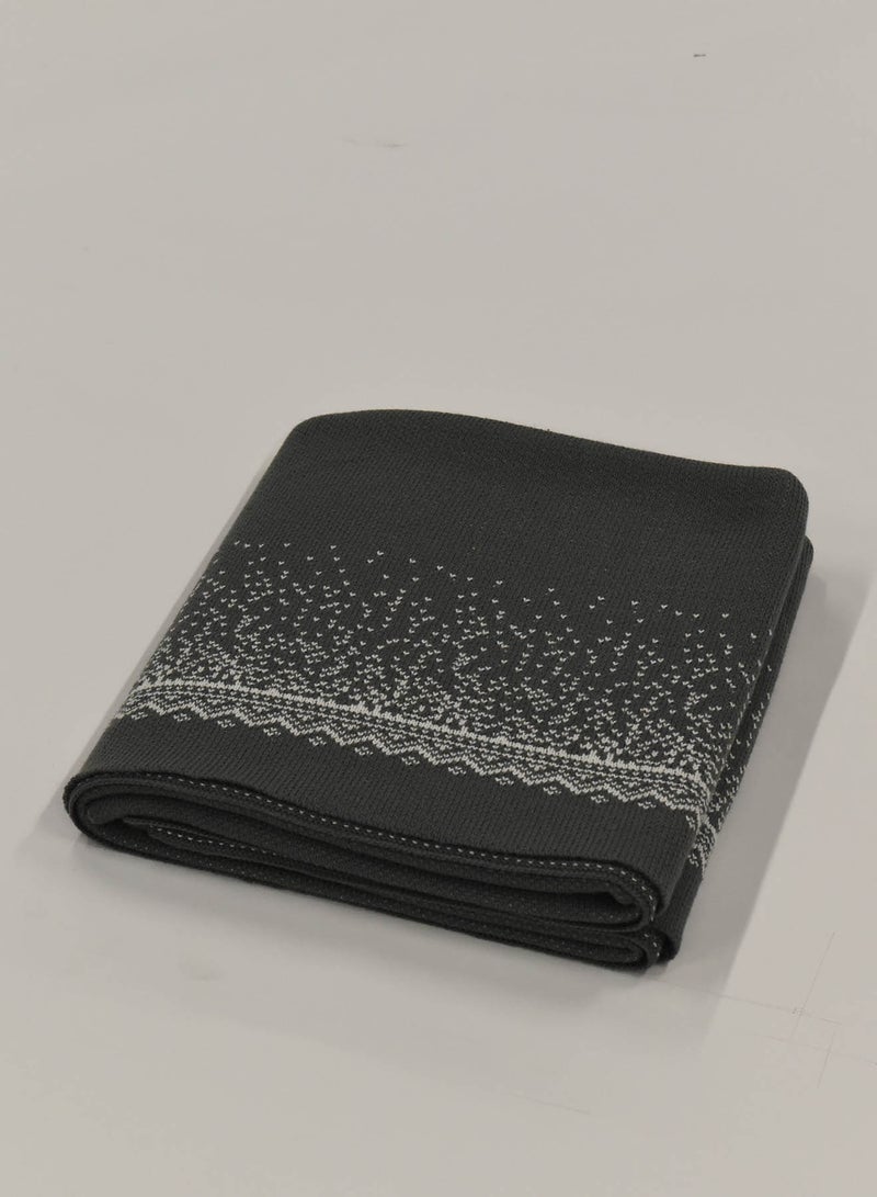 Noon East - Lightweight Summer Blanket Single Size 430 GSM Soft Knitted All Season Blanket Bed And Sofa Throw 127x152 Cms Grey - Image 1