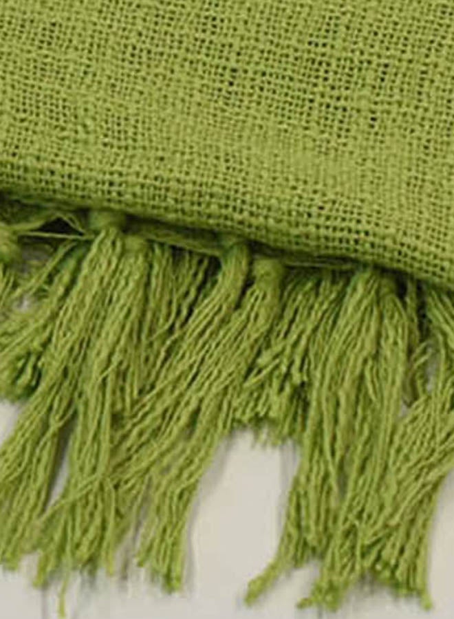 Noon East - Lightweight Summer Blanket Queen Size 200 GSM Woven Texture All Season Blanket Bed And Sofa Throw Green 150 x 200cm - Image 1