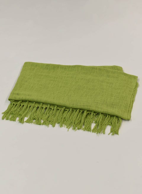 Lightweight Summer Blanket Queen Size 200 GSM Woven Texture All Season Blanket Bed And Sofa Throw Green 150 x 200cm