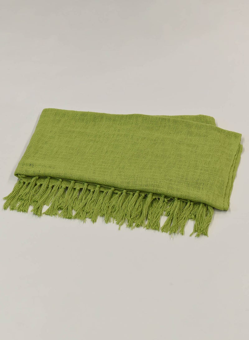 Noon East - Lightweight Summer Blanket Queen Size 200 GSM Woven Texture All Season Blanket Bed And Sofa Throw Green 150 x 200cm - Image 1