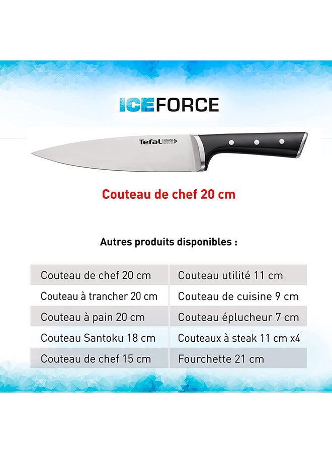 Tefal - TEFAL Ice Force Santoku Knife | 18 Cm | Kitchen Knife | German Stainless Steel Blade | Long-Lasting Cutting Performance and Sharpness | Dishwasher safe | Silver/Black | K2320614 Black 18cm - Image 1
