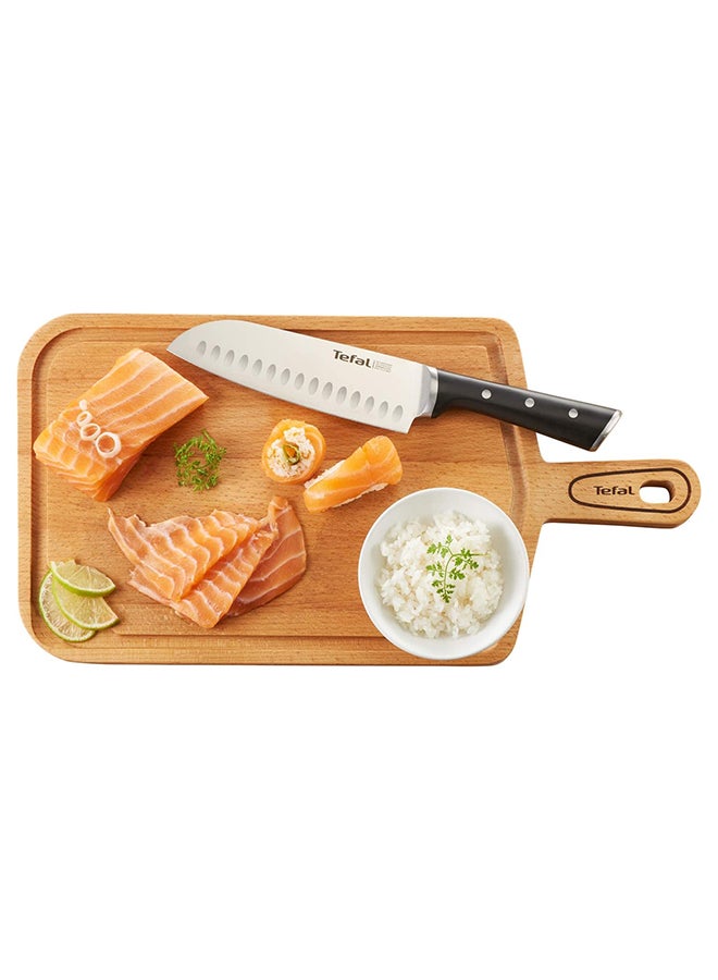Tefal - TEFAL Ice Force Santoku Knife | 18 Cm | Kitchen Knife | German Stainless Steel Blade | Long-Lasting Cutting Performance and Sharpness | Dishwasher safe | Silver/Black | K2320614 Black 18cm - Image 1