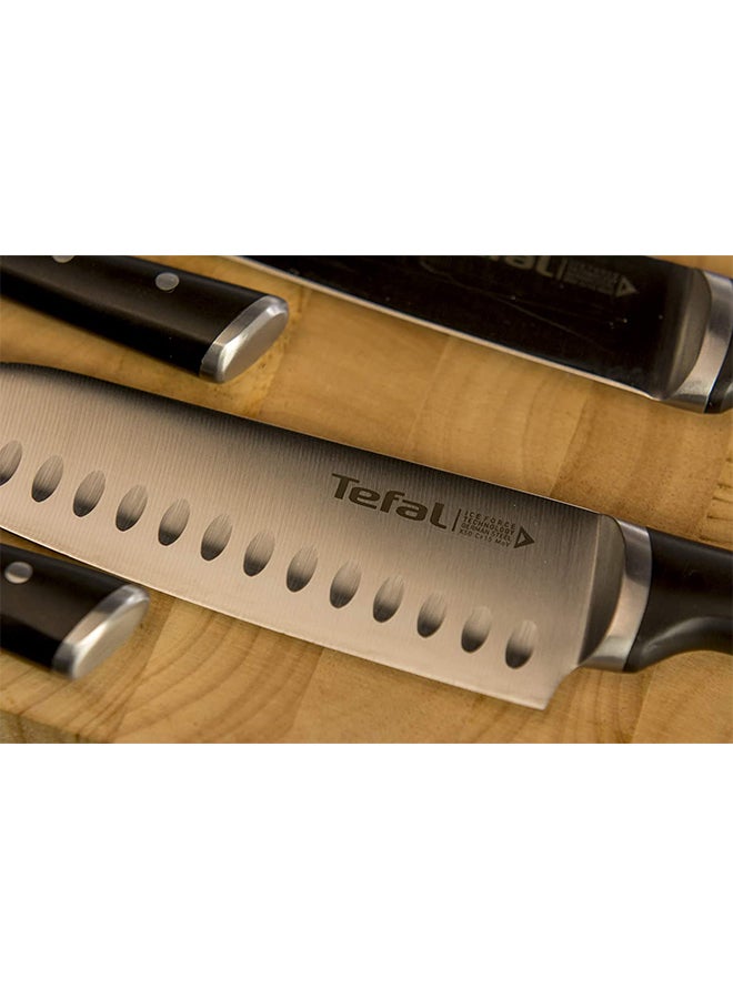 Tefal - TEFAL Ice Force Santoku Knife | 18 Cm | Kitchen Knife | German Stainless Steel Blade | Long-Lasting Cutting Performance and Sharpness | Dishwasher safe | Silver/Black | K2320614 Black 18cm - Image 1