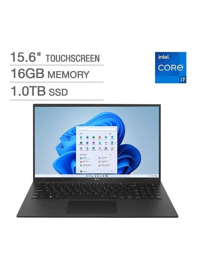 LG - LG gram 15.6 Inches Tochscreen Laptop/12th Gen Intel i7 1260P/16GB RAM/1TB SSD/Windows 11 Black - Image 1