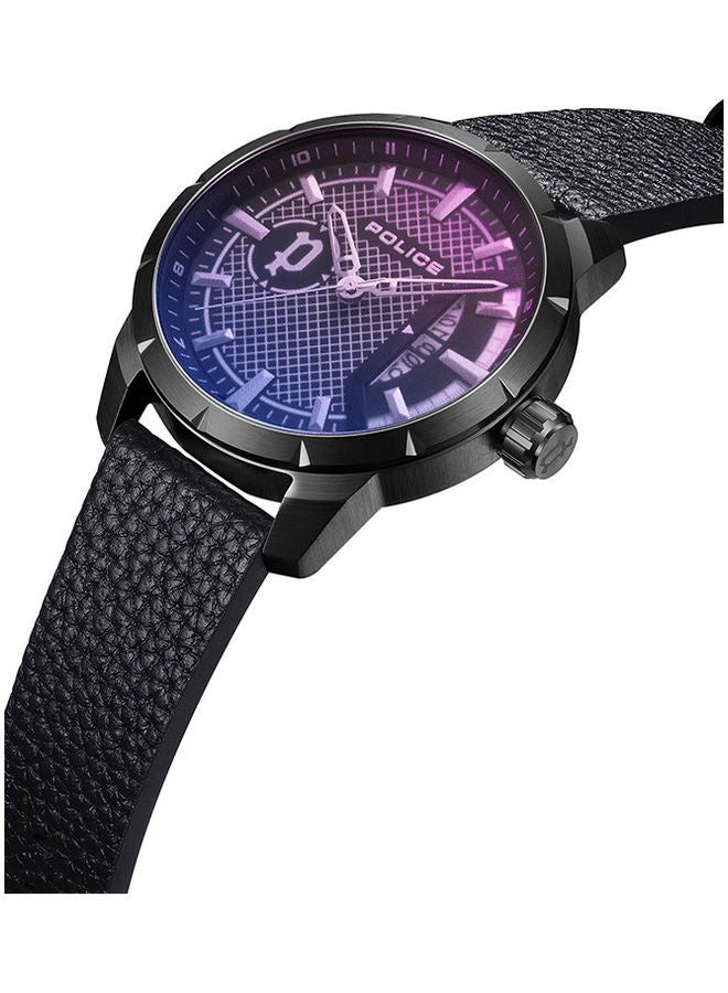POLICE Men's Neist Leather Strap Analog Wrist Watch PEWJB2226901 - 45mm - Black - Image 2