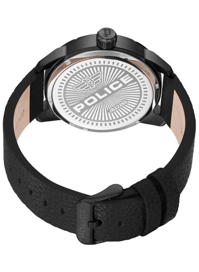 POLICE Men's Neist Leather Strap Analog Wrist Watch PEWJB2226901 - 45mm - Black - Image 3