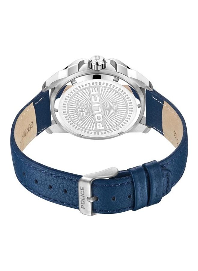 POLICE - Men's Thornton Leather Strap Analog Wrist Watch PEWJB2228101 - 43mm - Blue - Image 1