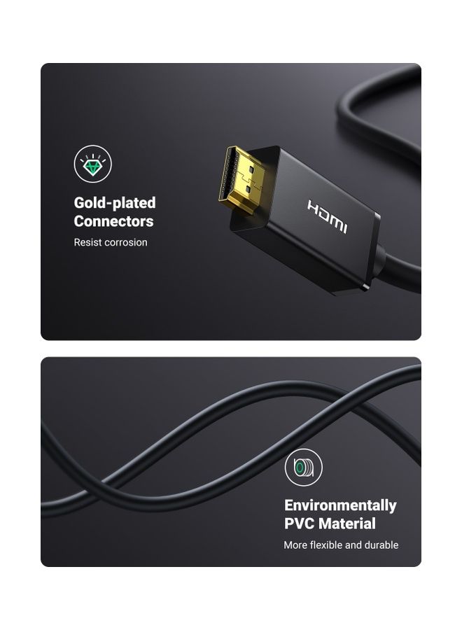 يو جرين - كابل من قابس DP بدقة فائقة الوضوح بجودة 4K إلى HDMI ومتوافق مع أجهزة اللابتوب والكمبيوتر وشاشة التلفزيون والبروجيكتور وHDTV‏ - طول 5 م أسود - Image 1