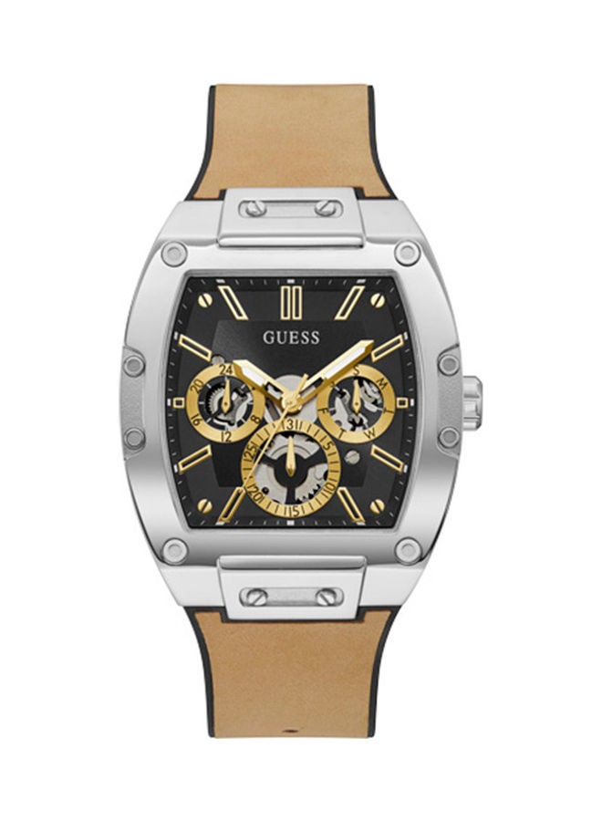 GUESS - Men's Black Dial Genuine leather/Silicone Multi-Function Watch GW0202G3 - Image 1