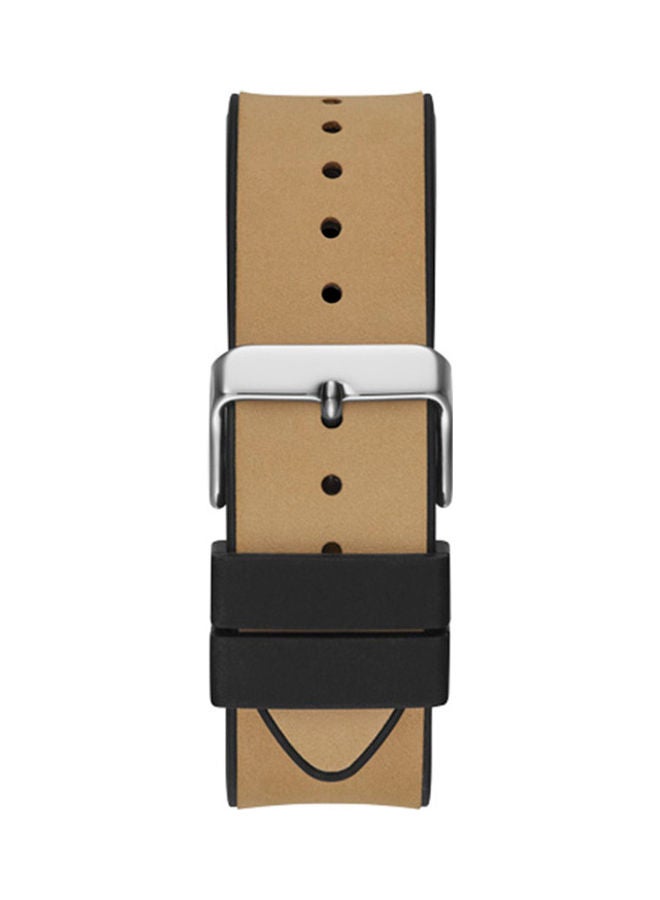GUESS - Men's Black Dial Genuine leather/Silicone Multi-Function Watch GW0202G3 - Image 1