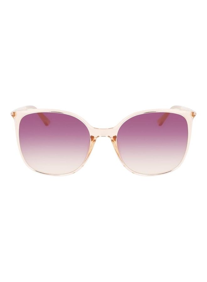 CALVIN KLEIN - Women's Full Rim Injected Modified Rectangle Sunglasses CK22521S 5818 (835) Peach - Image 1