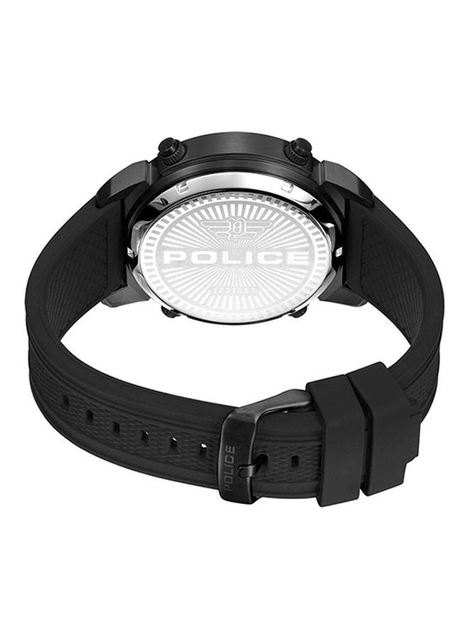 POLICE - Men's Rotor Silicone Strap Wrist Watch PEWJP2228502 - 50mm - Black - Image 1