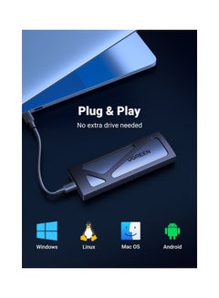 يو جرين يوجرين حاوية M.2 NVMe محول SSD و 10 Gbps USB C 3.2 Gen2 حاوية خارجية خالية من الأدوات وقارئ NVMe يدعم مفاتيح M و B&M وحجم 2230/2242/2260/2280 SSDs متوافق مع صاعقة 3 10.0 GB  - Image 4