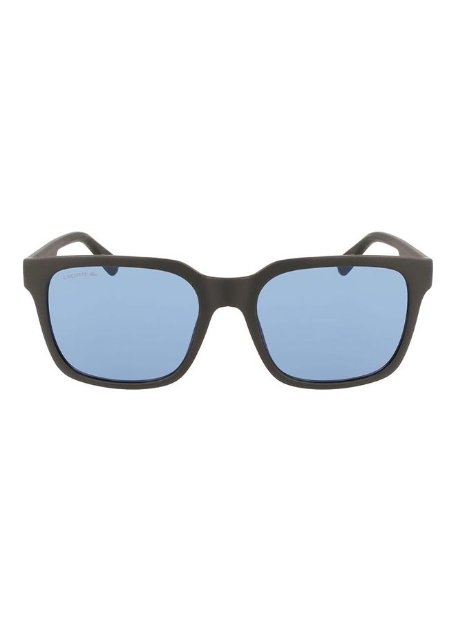 LACOSTE - Men's Full Rim Injected Modified Rectangle Sunglasses L967S 5519 (010) Matte Charcoal Black - Image 1