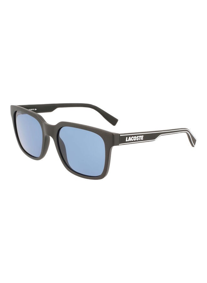 LACOSTE - Men's Full Rim Injected Modified Rectangle Sunglasses L967S 5519 (010) Matte Charcoal Black - Image 1