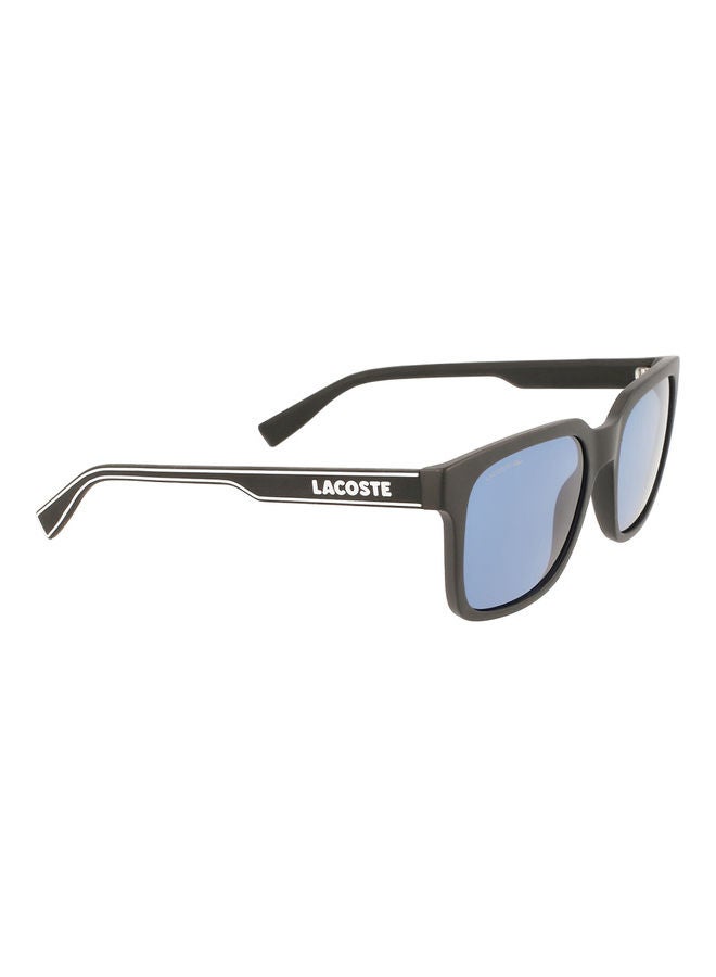 LACOSTE - Men's Full Rim Injected Modified Rectangle Sunglasses L967S 5519 (010) Matte Charcoal Black - Image 1