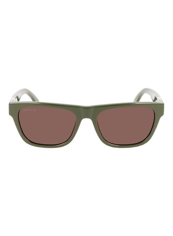 LACOSTE Men's Full Rim Acetate Modified Rectangle Sunglasses L979S 5618 (275) Khaki  - Image 1