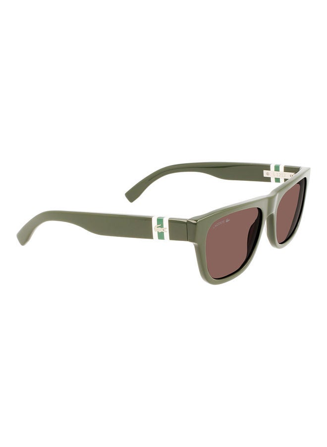 LACOSTE Men's Full Rim Acetate Modified Rectangle Sunglasses L979S 5618 (275) Khaki  - Image 3