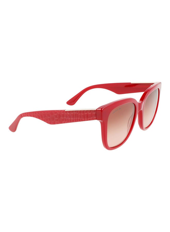 LACOSTE Women's Full Rim Acetate Rectangle Sunglasses L970S 5519 (601) Opalin Burgundy  - Image 3