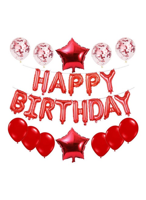مجموعة بالونات تكون عبارة Happy Birthday مكونة من 25 بالونة 9x7.17x0.87بوصة