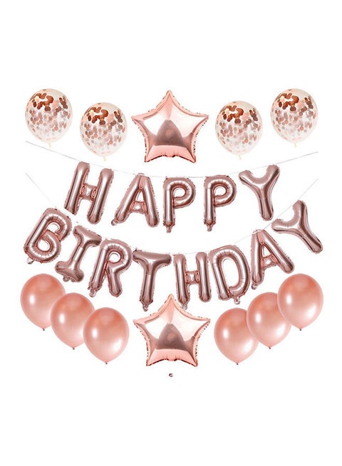 25-Piece Inflatable Happy Birthday Foil Balloon Set 7.17x9x0.87inch 16inch