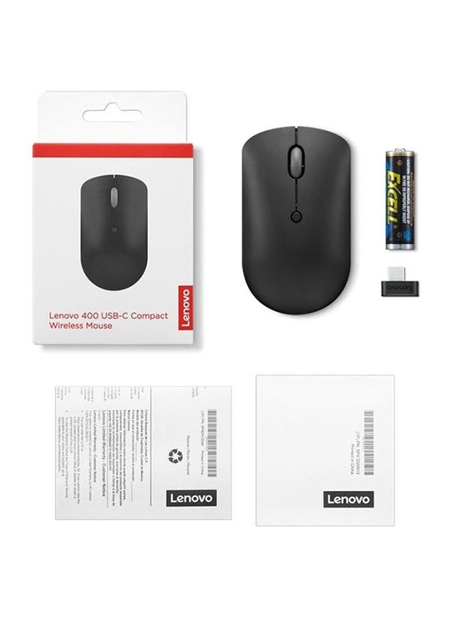 400 USB Type-C Wireless Compact Mouse With Battery Black