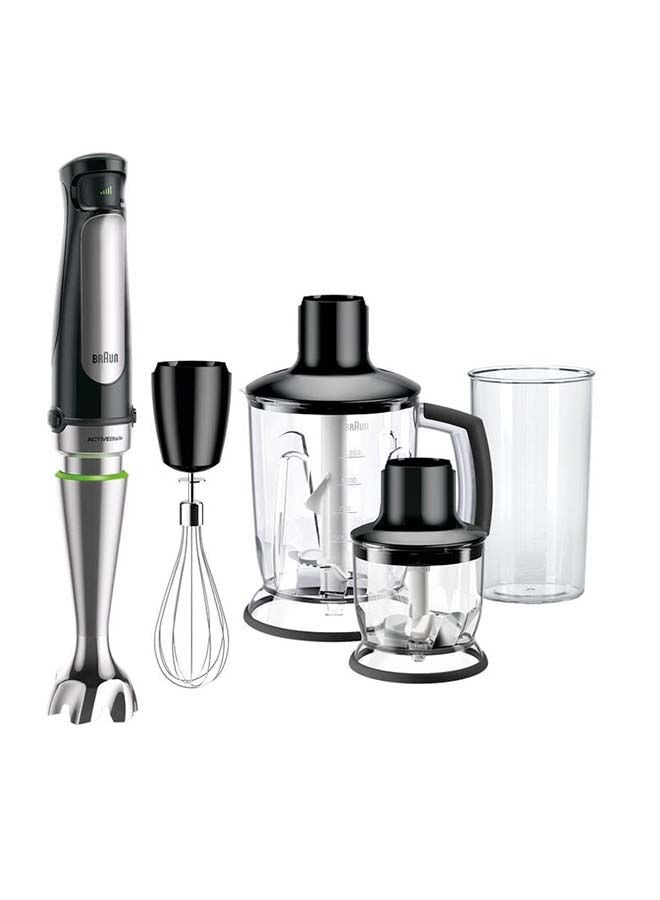 BRAUN Multi Quick 7, 1.5L Food Processor, 0.600L Beaker, Whisk, Stainless Steel Shaft, Splash Control, MQ7045X Silver/Black  - Image 1