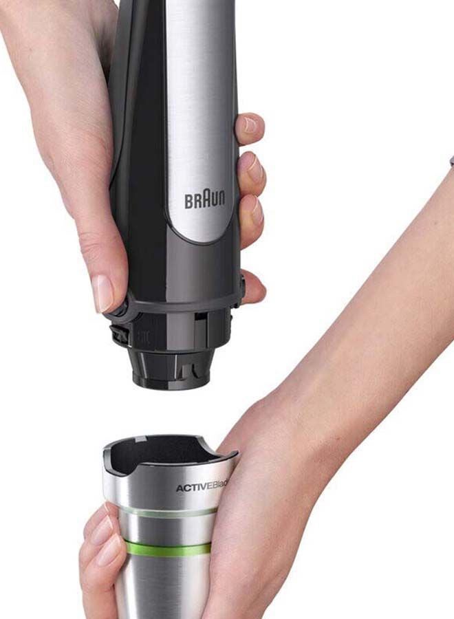 BRAUN Multi Quick 7, 1.5L Food Processor, 0.600L Beaker, Whisk, Stainless Steel Shaft, Splash Control, MQ7045X Silver/Black  - Image 3