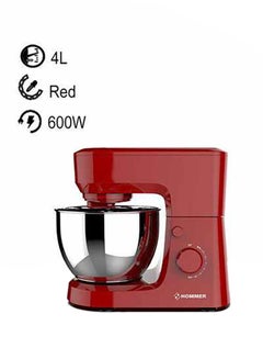 Stand Mixer With Bowl/Whisk, Beater & Dough Hook 4.0 L 600.0 W HSA230-02 Red/Silver