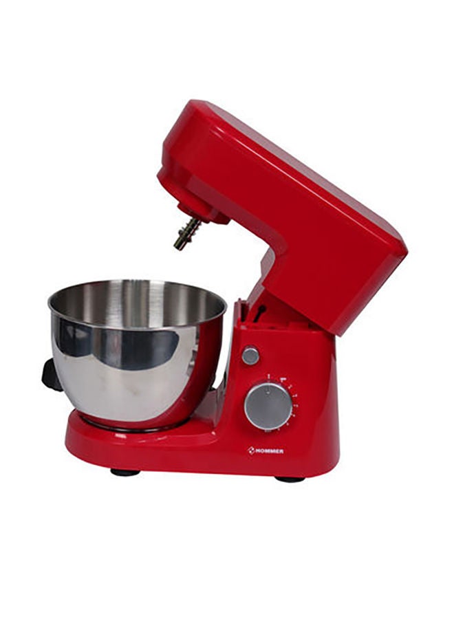HOMMER - Stand Mixer With Bowl/Whisk, Beater & Dough Hook 4.0 L 600.0 W HSA230-02 Red/Silver - Image 1