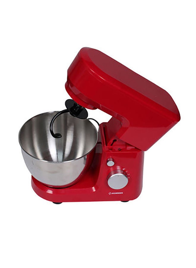 HOMMER - Stand Mixer With Bowl/Whisk, Beater & Dough Hook 4.0 L 600.0 W HSA230-02 Red/Silver - Image 1