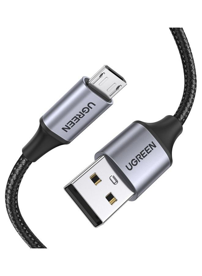 Ugreen - Micro USB Cable 18w 2m Android Charing Lead Fast Charge Compatible with A10 S7 Huawei P Smart P8 Y9 Y7 Y6 Honor 8X Moto G5 E5 E4 Xiaomi A2 Lite Ulefone Note 7 PS4 - Black - Image 1