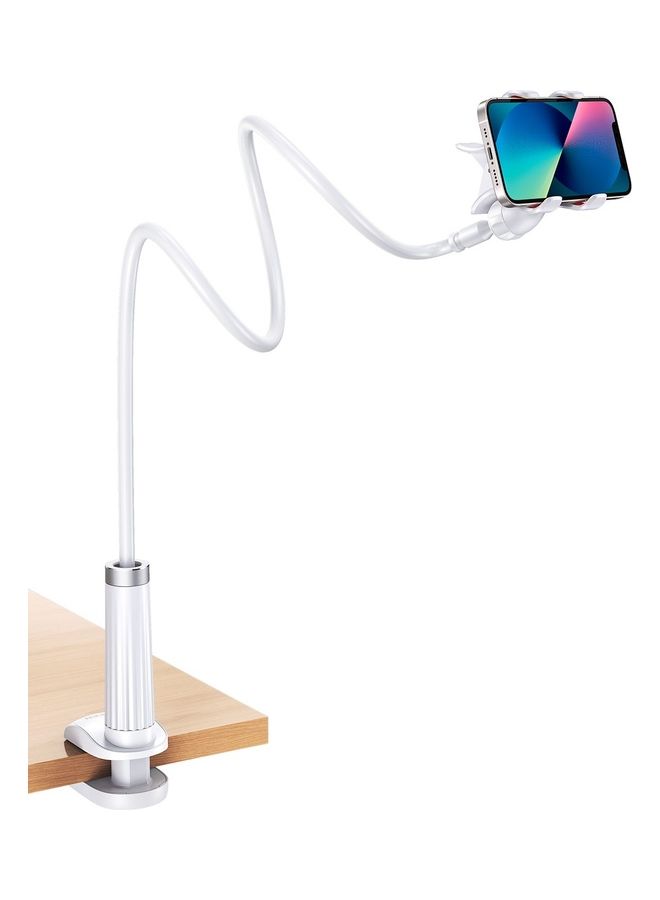 Ugreen - Gooseneck Phone Holder 360 Adjustable Lazy Holder Mount Clamp with Sturdy Flexible Long Arm Compatible for Most Phones, iPhone 15 Pro/Pro Max, Samsung Galaxy, all 4\"-7.1\" Phones White - Image 1