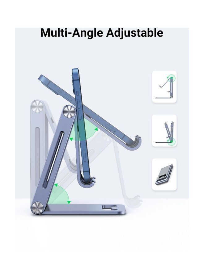 Ugreen - Phone Holder Foldable Mobile Holder Adjustable Phone Stand Mobile Stand Foldable iPhone holder for iPhone 14/14 Plus/14 Pro/14 Pro Max/13/13Mini/13 Pro/13 Pro Max Galaxy S22 S21 S20 etc Blue - Image 1