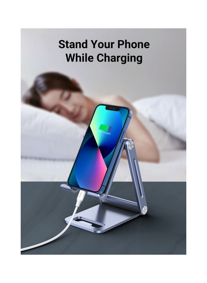 Ugreen - Phone Holder Foldable Mobile Holder Adjustable Phone Stand Mobile Stand Foldable iPhone holder for iPhone 14/14 Plus/14 Pro/14 Pro Max/13/13Mini/13 Pro/13 Pro Max Galaxy S22 S21 S20 etc Blue - Image 1
