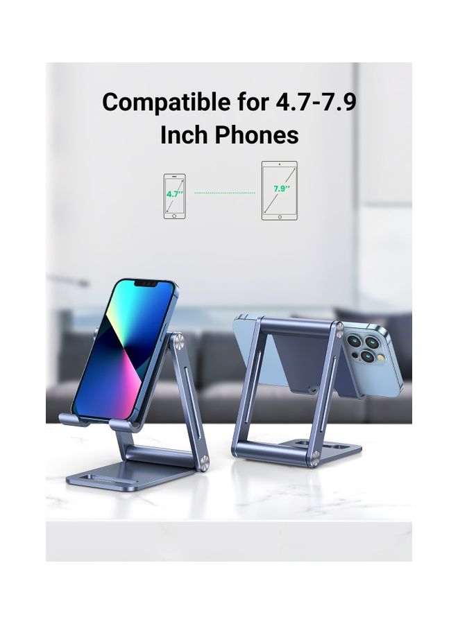 Ugreen - Phone Holder Foldable Mobile Holder Adjustable Phone Stand Mobile Stand Foldable iPhone holder for iPhone 14/14 Plus/14 Pro/14 Pro Max/13/13Mini/13 Pro/13 Pro Max Galaxy S22 S21 S20 etc Blue - Image 1