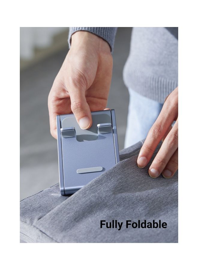 Ugreen - Phone Holder Foldable Mobile Holder Adjustable Phone Stand Mobile Stand Foldable iPhone holder for iPhone 14/14 Plus/14 Pro/14 Pro Max/13/13Mini/13 Pro/13 Pro Max Galaxy S22 S21 S20 etc Blue - Image 1