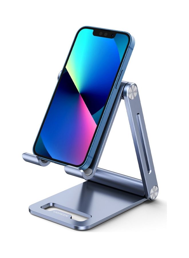 Ugreen - Phone Holder Foldable Mobile Holder Adjustable Phone Stand Mobile Stand Foldable iPhone holder for iPhone 14/14 Plus/14 Pro/14 Pro Max/13/13Mini/13 Pro/13 Pro Max Galaxy S22 S21 S20 etc Blue - Image 1